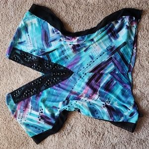 Te amo beaded belted cover up sheer top L